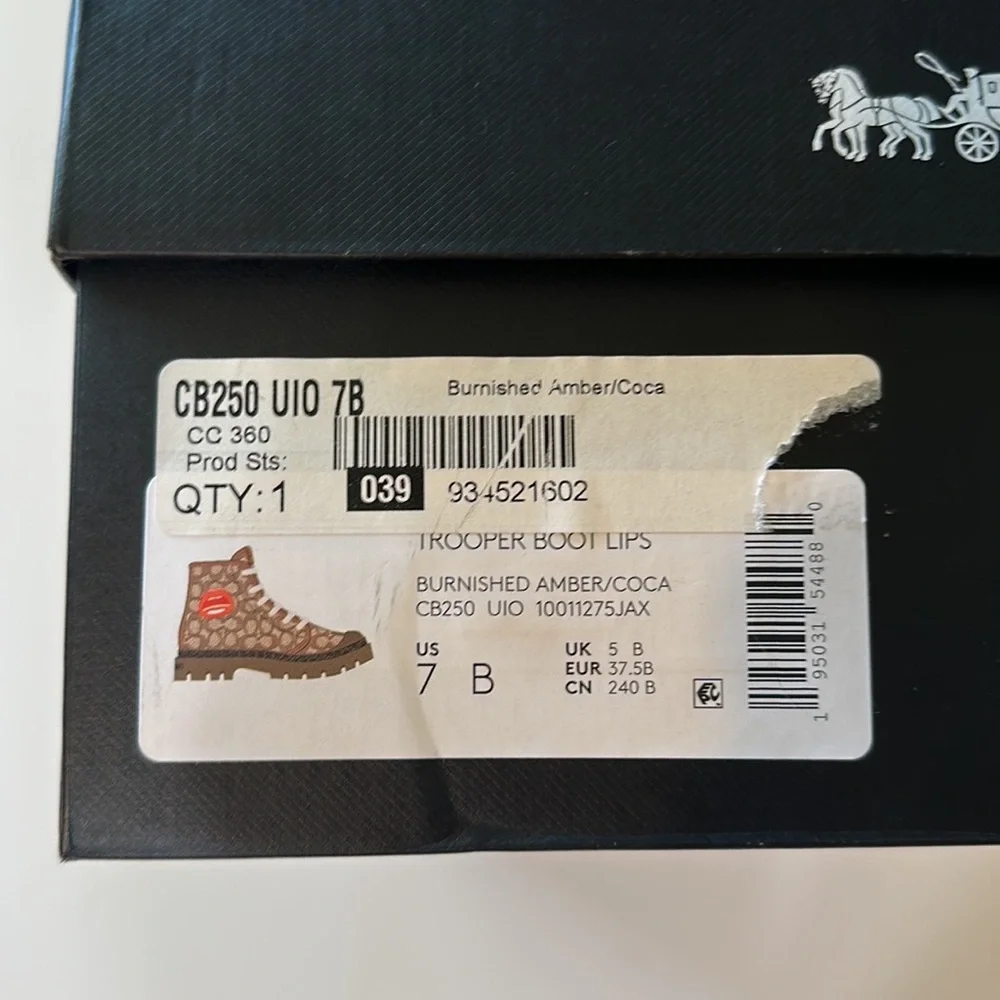 NWT Coach X Tom Wesselmann Trooper Mid Top Boot Signature Jacquard Leather Shoe - Picture 8 of 8